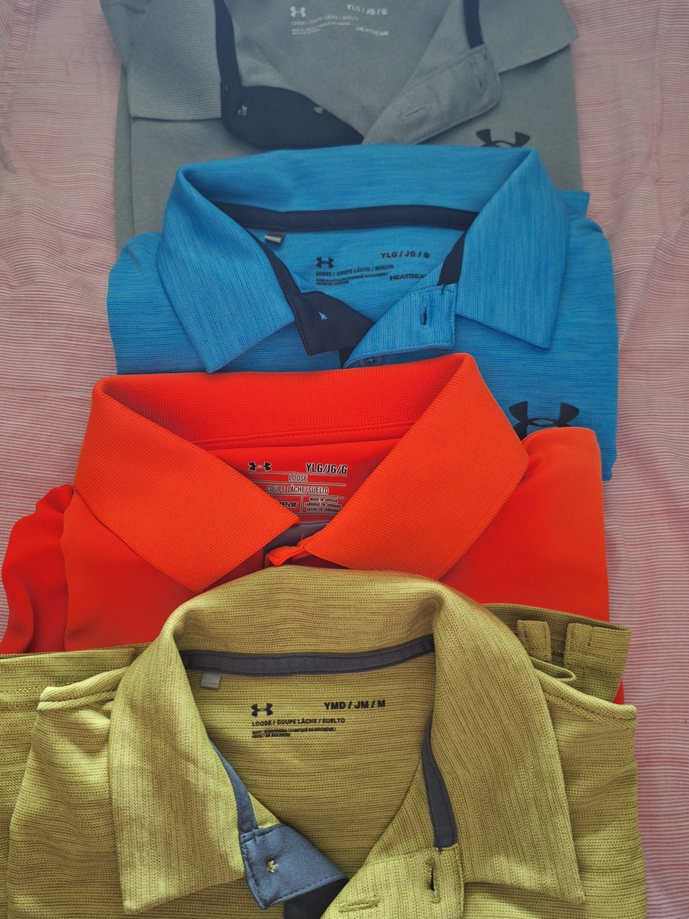 Under Armour Men’s Polo Pack - Gray, Blue, Orange, Olive